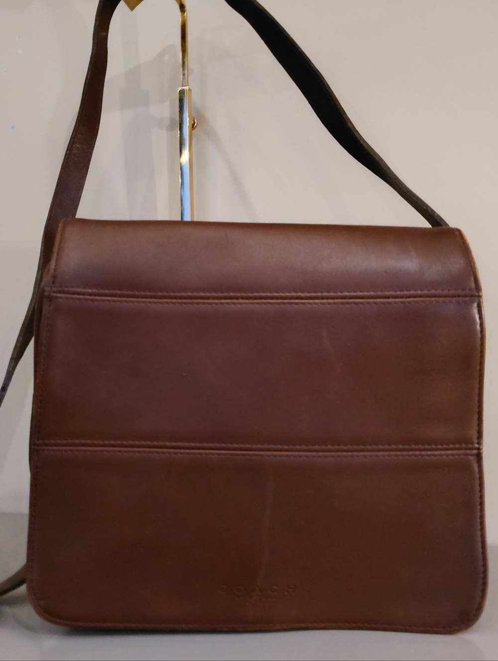 Coach Brown Leather Messenger Crossbody Bag for Men